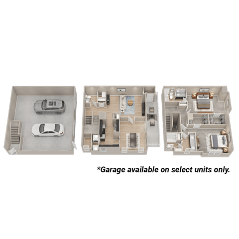 Floor plan for 2 beds, 2.5 baths, 1800 sqft
